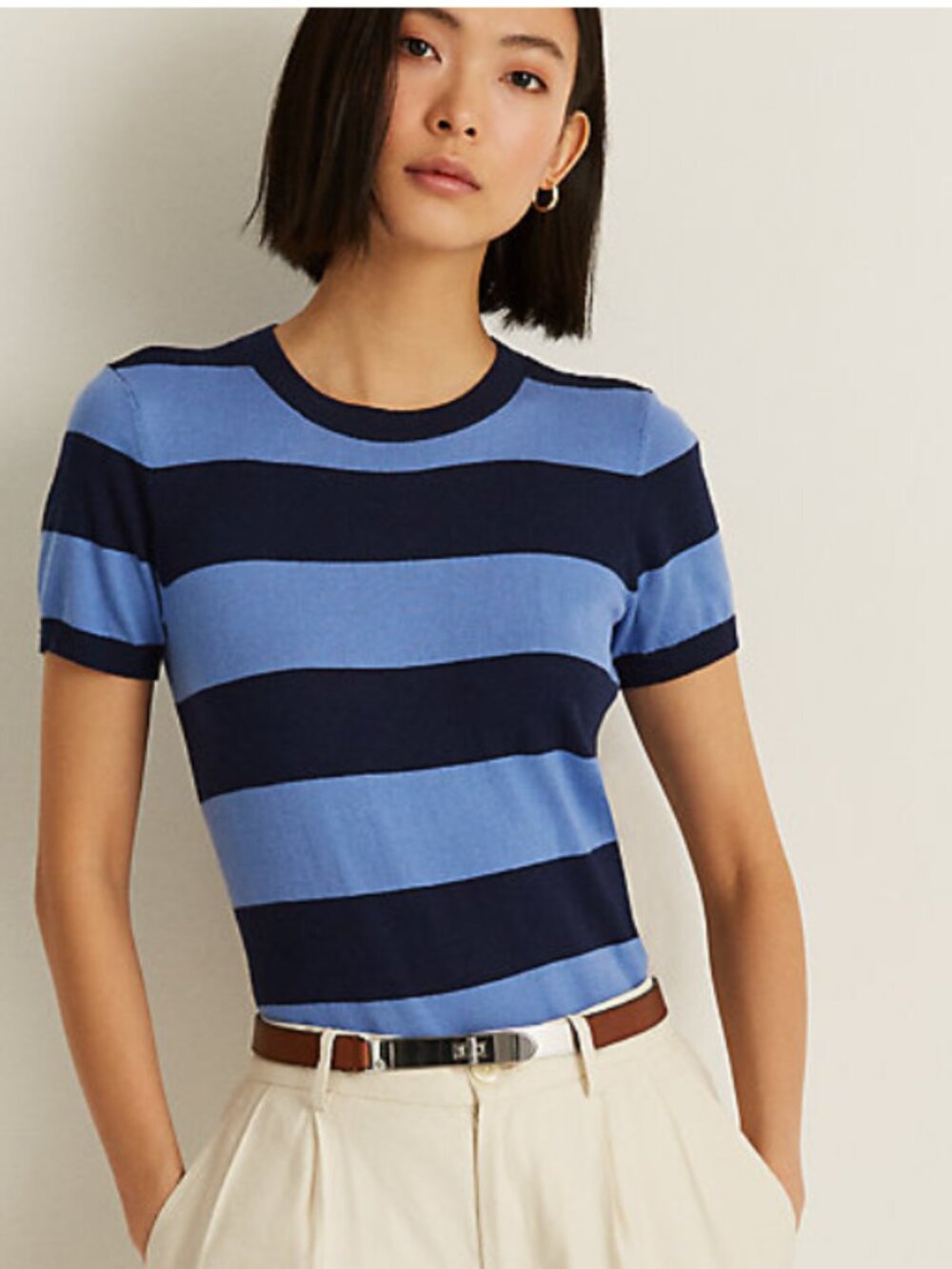 Lauren Ralph Lauren knit cropped tee sized S